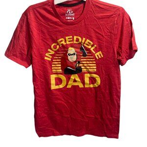 Disney Pixar The Incredibles Mens Medium Red T-Shirt Incredible‎ Dad